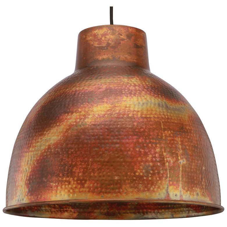 Image 1 Charita 14.5 inch Burnt Copper LED Corded Pendant w/ Burnt Copper Shade
