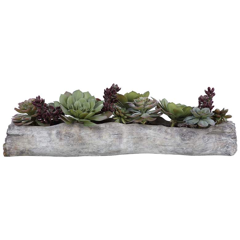 Image 2 Charita Green Succulent 29 1/2" Wide Faux Plant in Container