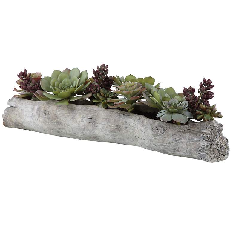 Image 3 Charita Green Succulent 29 1/2 inch Wide Faux Plant in Container more views