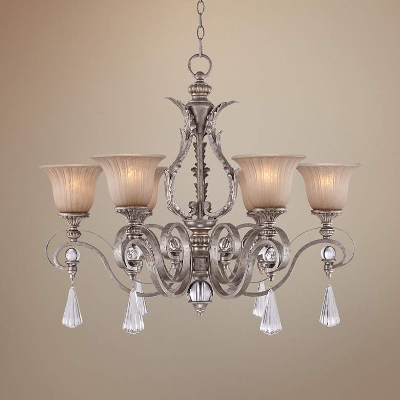 Image 1 Charlemagne 32 inch Wide Amber Scavo Glass Chandelier