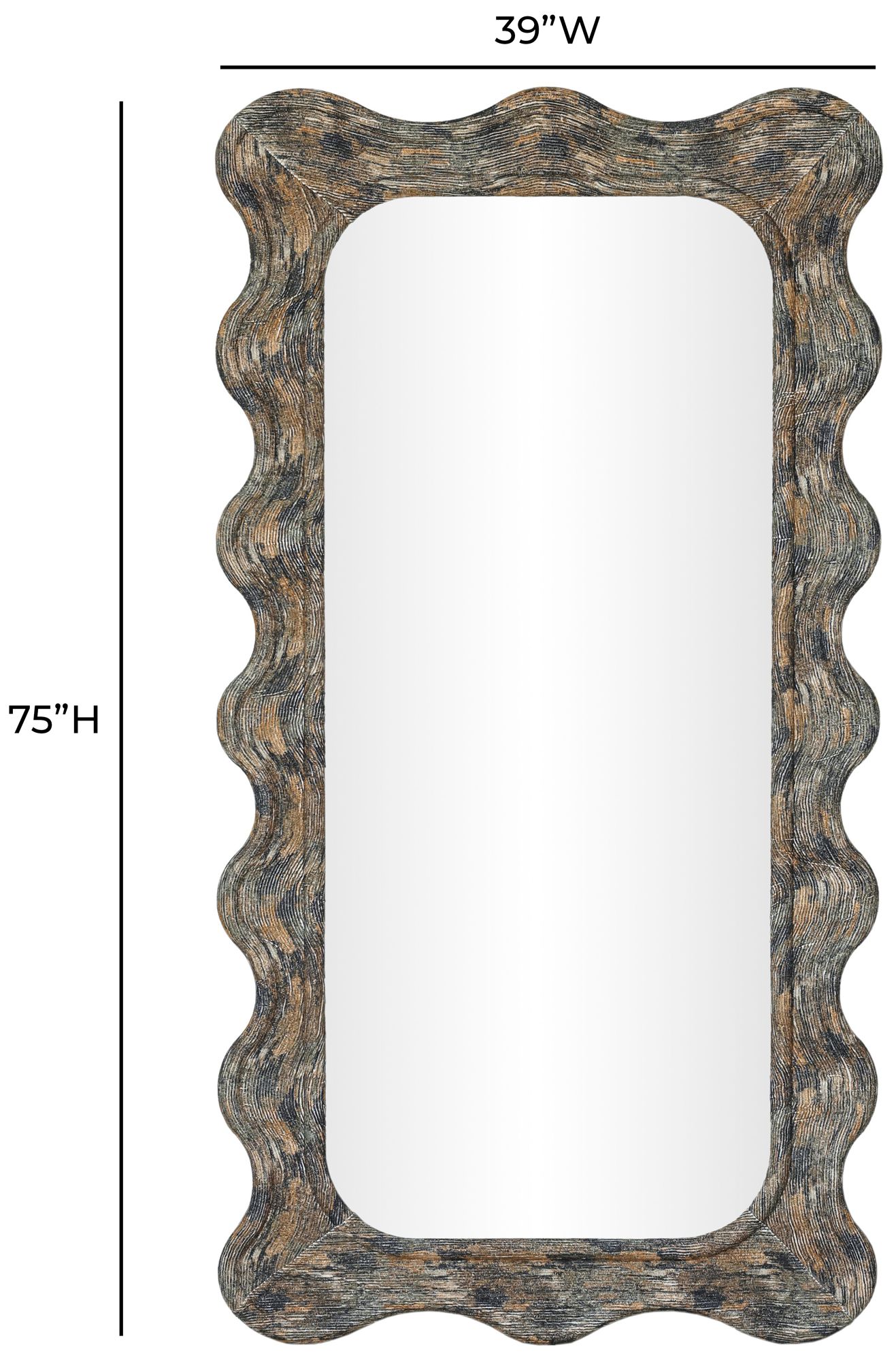 Image 3 Charlene Squiggle Wall Mirror - Watercolor Print more views