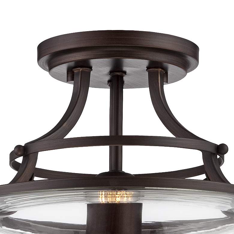 Charleston 13 1/2&quot; Wide Bronze Clear Glass LED Ceiling Light more views