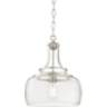 Charleston 13 1/2" Wide Brushed Nickel Clear Glass LED Pendant Light