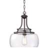 Charleston 13 1/2" Wide Clear Glass and Bronze Pendant Light