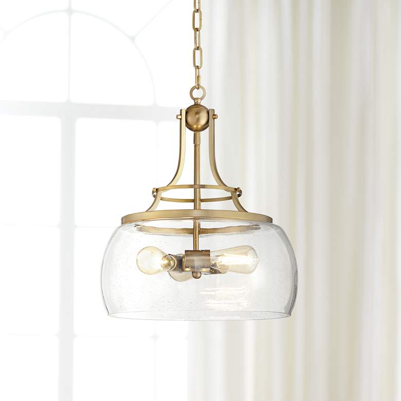 Image 1 Charleston 16 inch Wide Warm Gold 3-Light LED Luxe Pendant Light