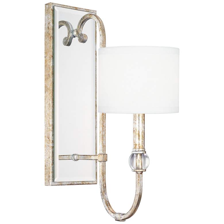 Image 1 Charleston 17 1/2 inch High Silver and Gold Leaf Wall Sconce
