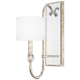 Image1 of Charleston 17 1/2" High Silver and Gold Leaf Wall Sconce