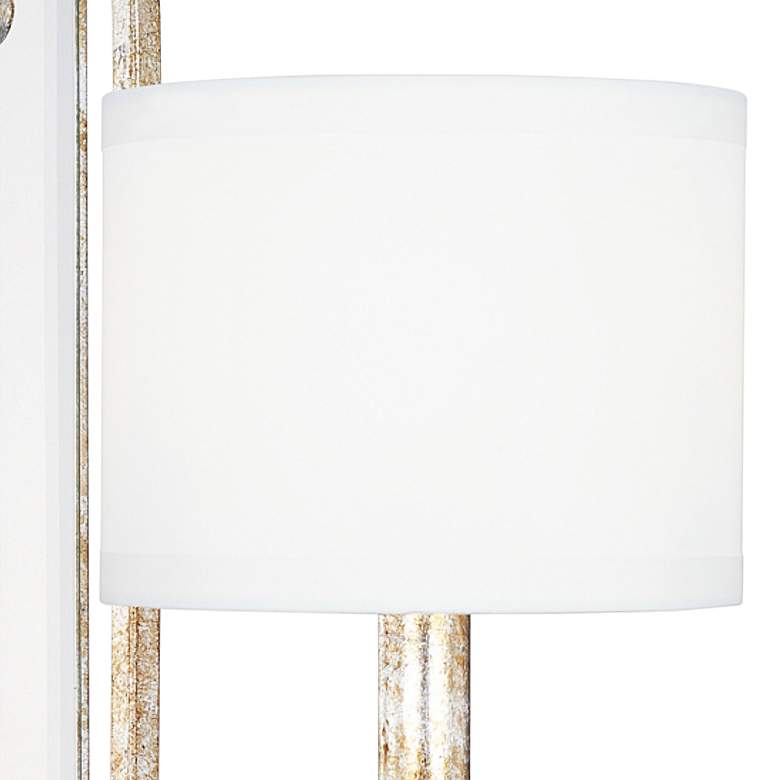 Image 2 Charleston 17 1/2" High Silver and Gold Leaf Wall Sconce more views