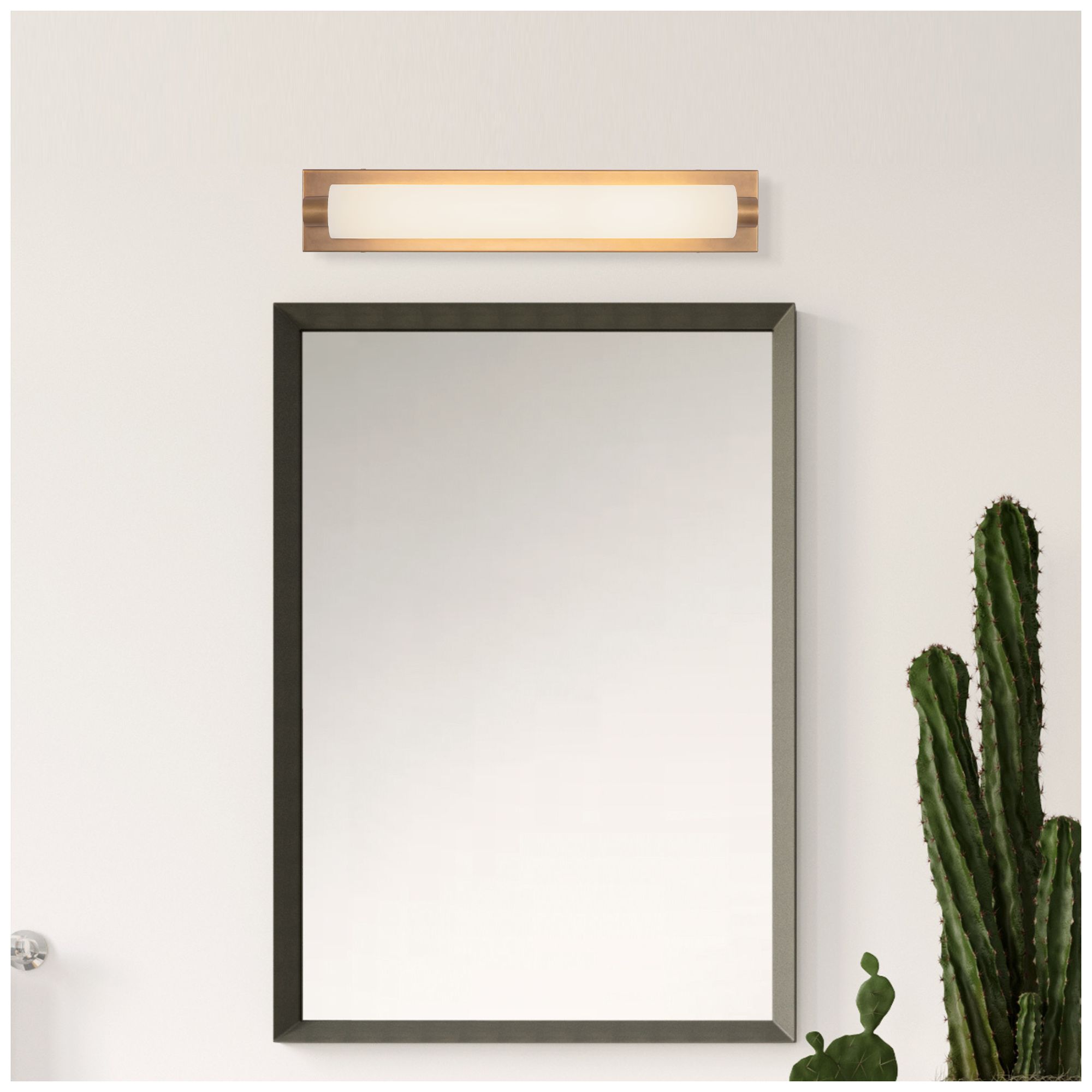 Image 7 Charleston 24-in Vintage Brass dimmable LED Bathroom Vanity Light more views