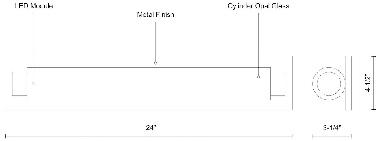 Charleston 24-in Vintage Brass dimmable LED Bathroom Vanity Light