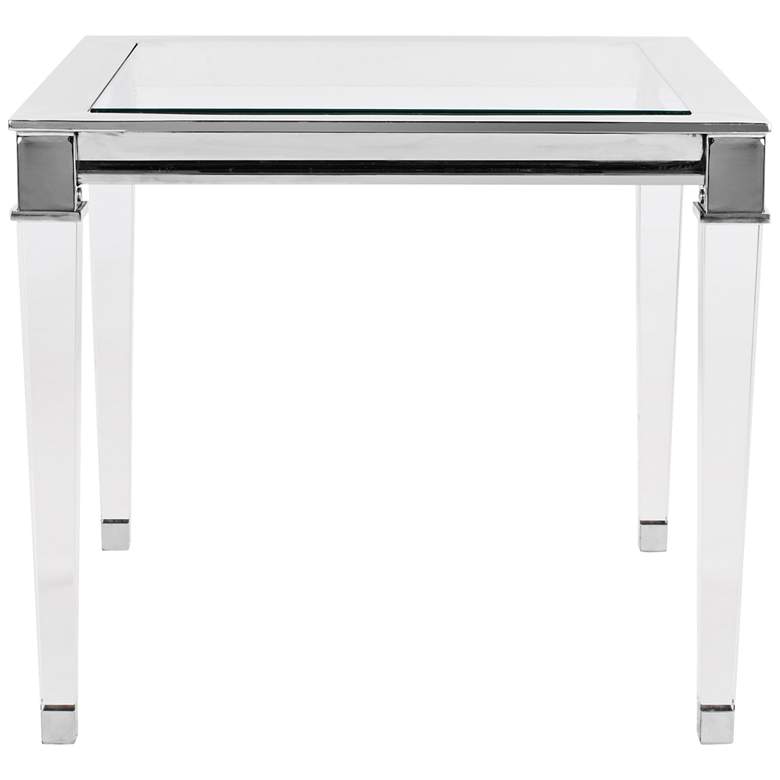 Image 1 Charleston 25 inch Wide Chrome and Clear Glass Modern End Table