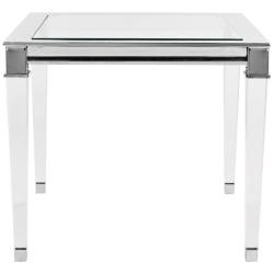 Charleston 25&quot; Wide Chrome and Clear Glass Modern End Table