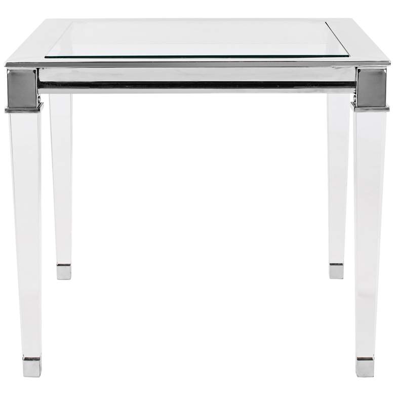 Image 2 Charleston 25" Wide Chrome and Clear Glass Modern End Table more views