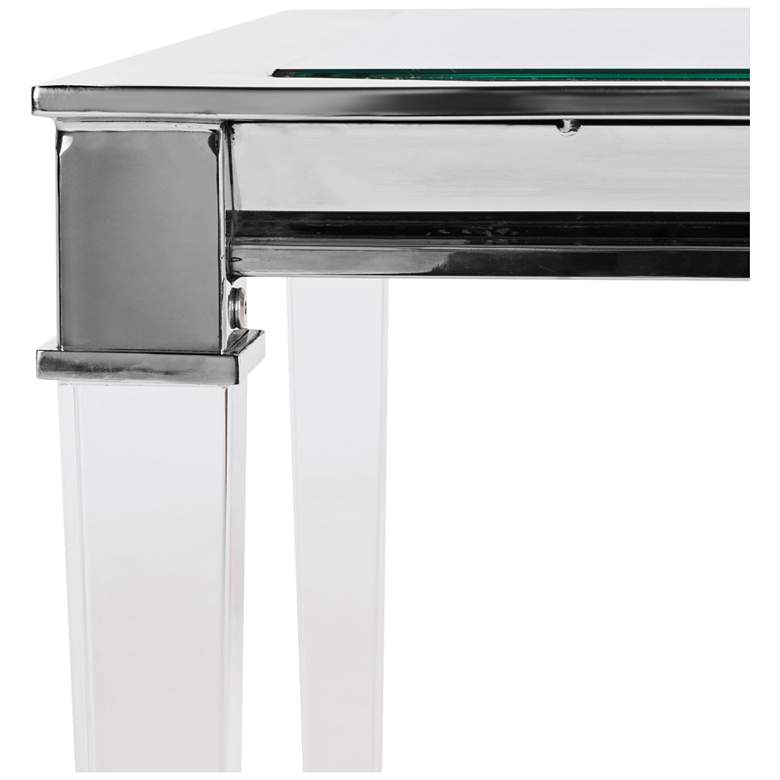 Image 5 Charleston 25" Wide Chrome and Clear Glass Modern End Table more views