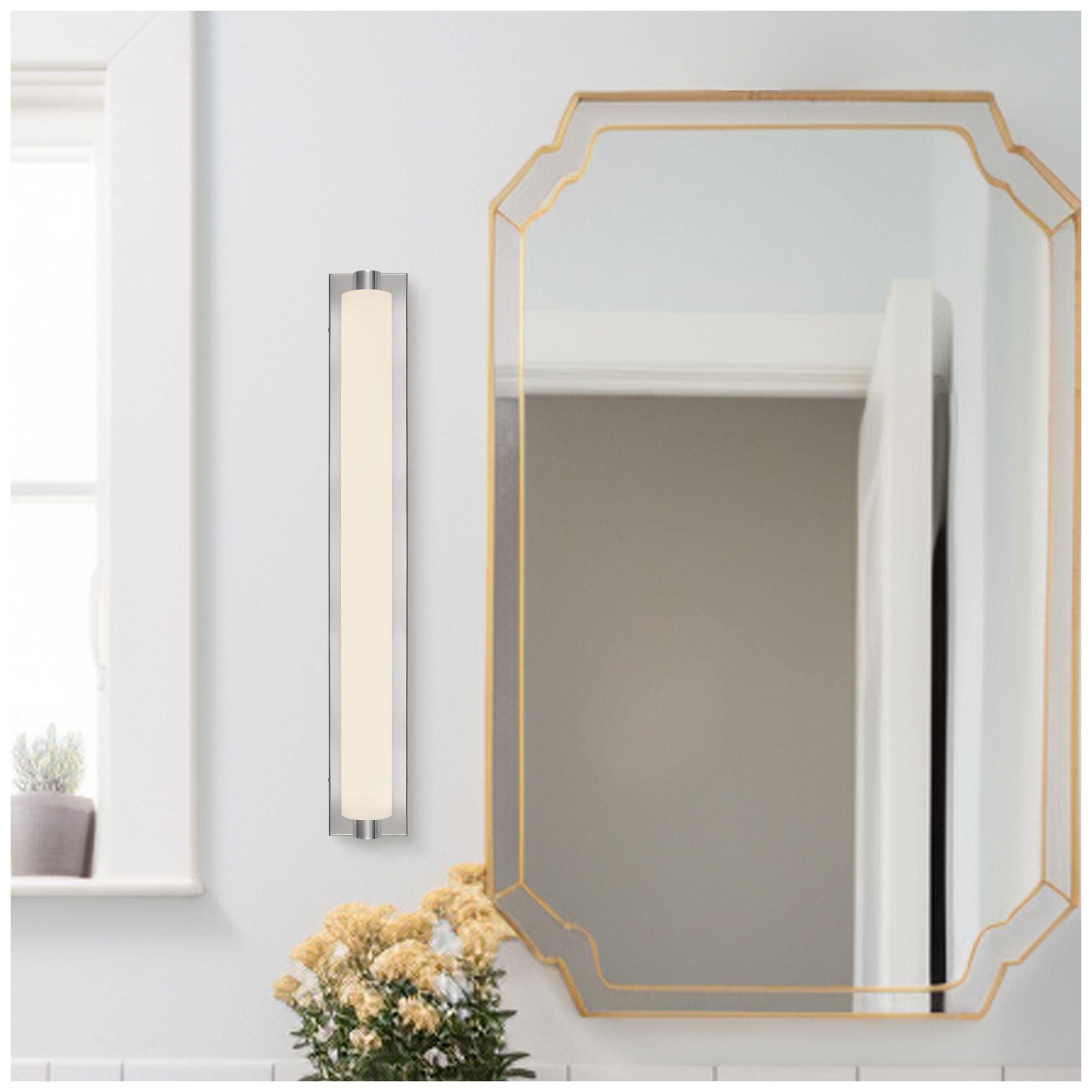 Image 6 Charleston 31-in Chrome dimmable LED Bathroom Vanity Light more views