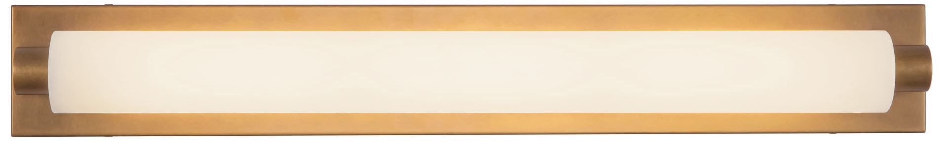 Charleston 31-in Vintage Brass dimmable LED Bathroom Vanity Light