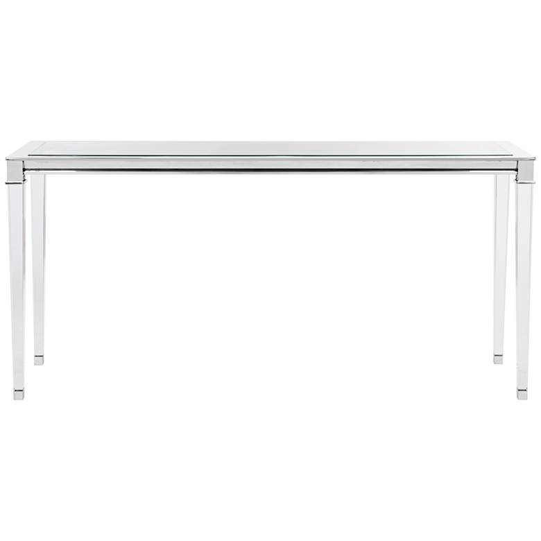 Charleston 66 inch Wide Chrome and Clear Glass Console Table