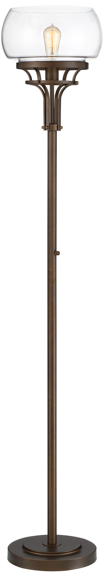 Image 2 Charleston 72 1/2" Industrial Bronze Torchiere Floor Lamp