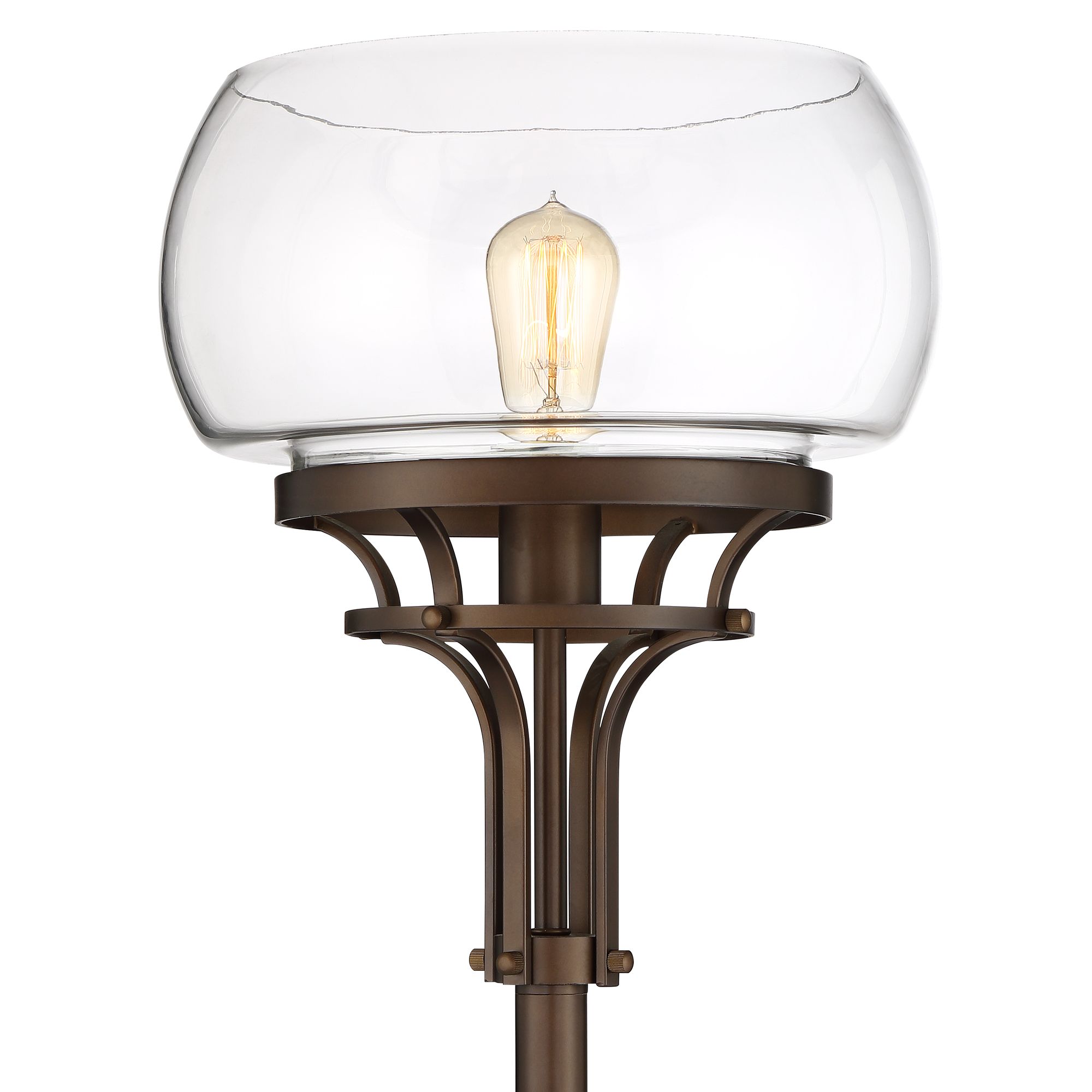 Image 3 Charleston 72 1/2" Industrial Bronze Torchiere Floor Lamp more views