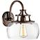 Charleston Bronze 12" High Clear Glass Wall Sconce