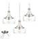 Charleston Brushed Nickel and Glass 3-Light Swag Chandelier