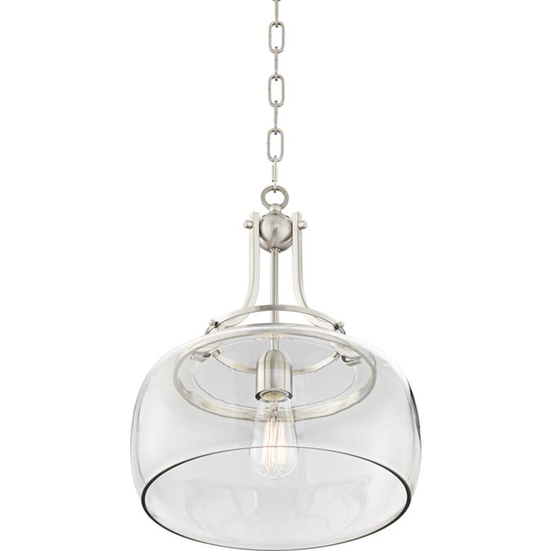 Image 4 Charleston Brushed Nickel and Glass 4-Light Swag Chandelier more views