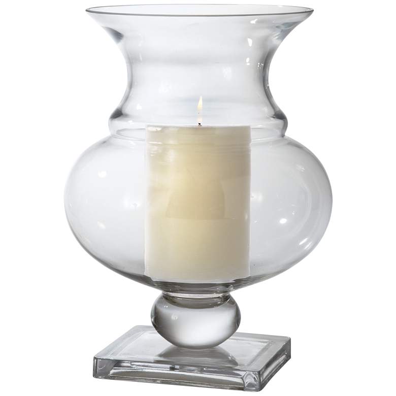 Image 1 Charleston Clear Glass 13 1/2" High Vase Candle Holder