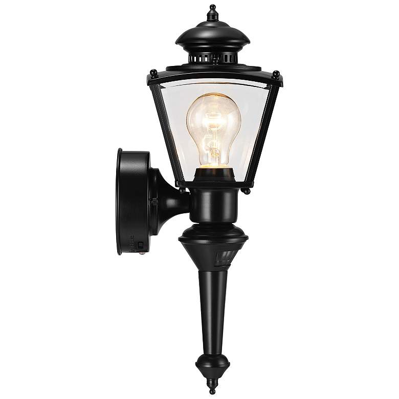 Image 3 Charleston Coach 16 1/2 inch High Black Finish Motion Sensor Outdoor Light more views