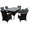 Charleston Outdoor Black Wicker 7-Piece Dining Set
