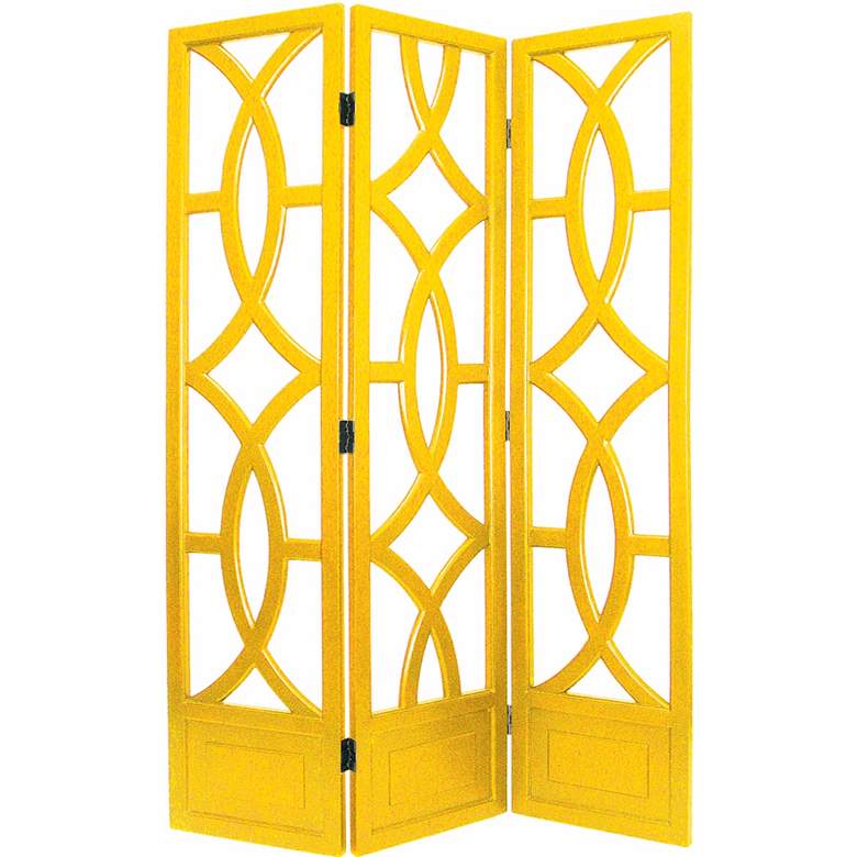Image 1 Charleston Yellow Three Panel Screen
