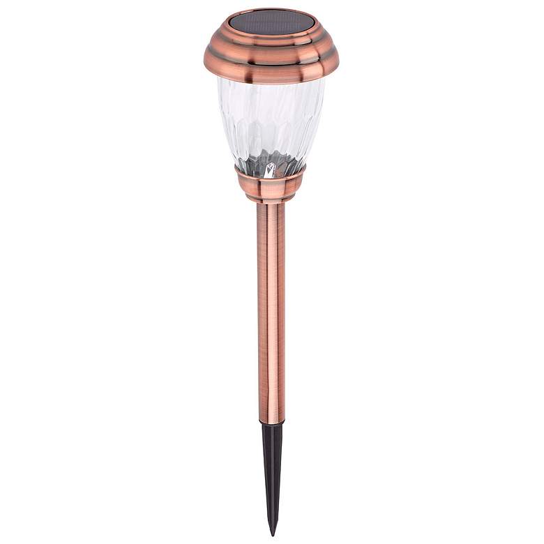 Image 4 Charleston12 inch High Copper Solar LED Path Lights Set of 6 more views