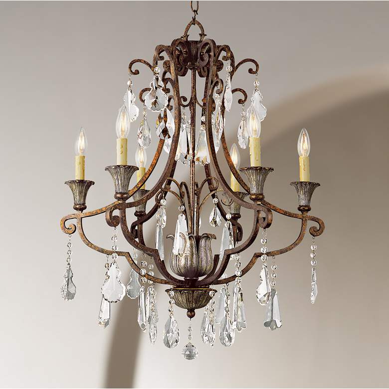 Image 1 Charlevoix 25 1/2 inch Wide Antique Bronze 6-Light Chandelier