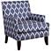 Charlie Blue and White Track Arm Club Chair