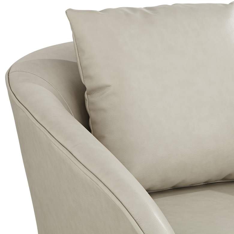 Image 5 Charlie Cr&#232;me Faux Leather Swivel Chair more views