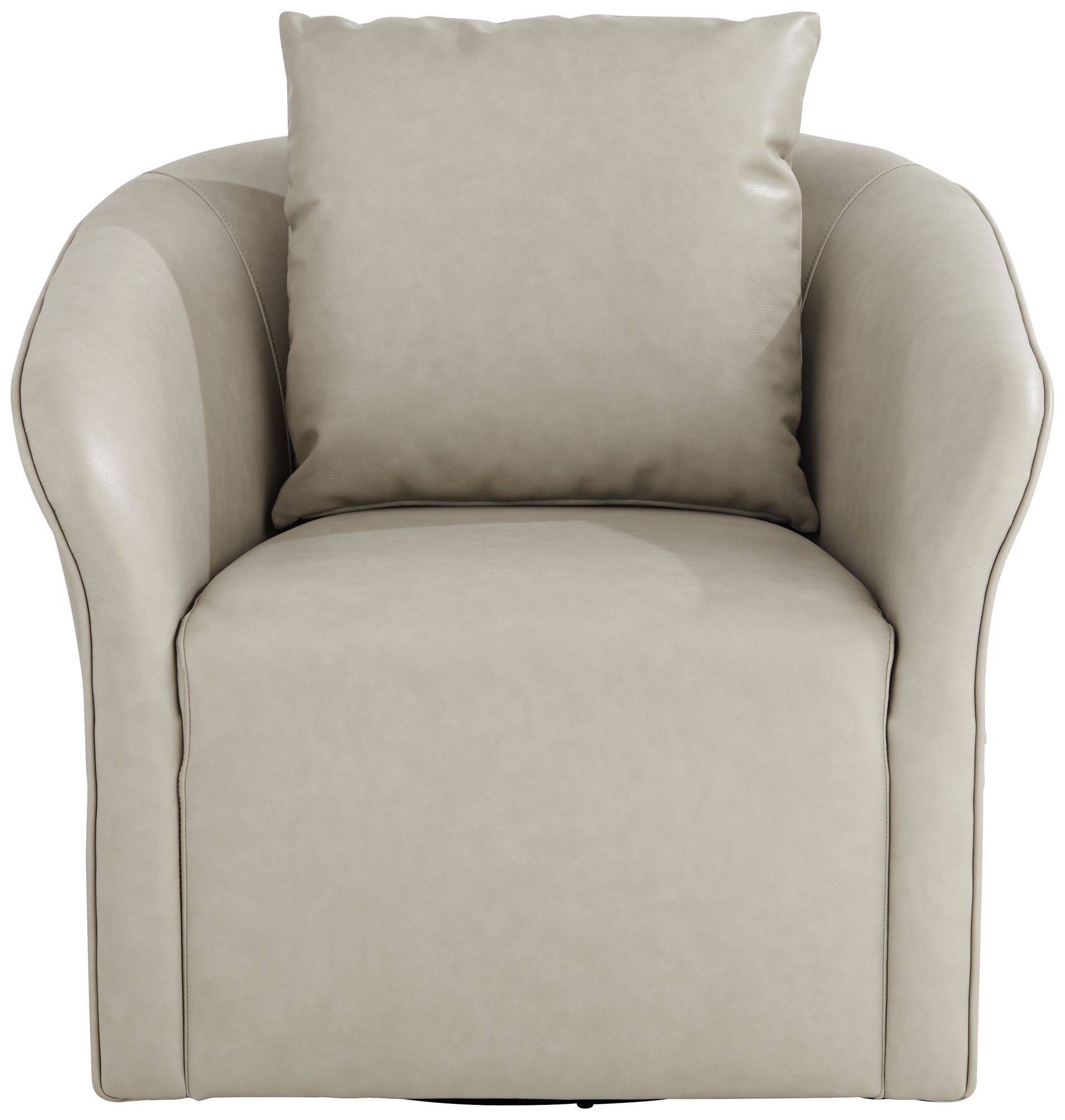 Charlie Crème Faux Leather Swivel Chair in scene