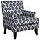 Charlie Gray and White Track Arm Club Chair