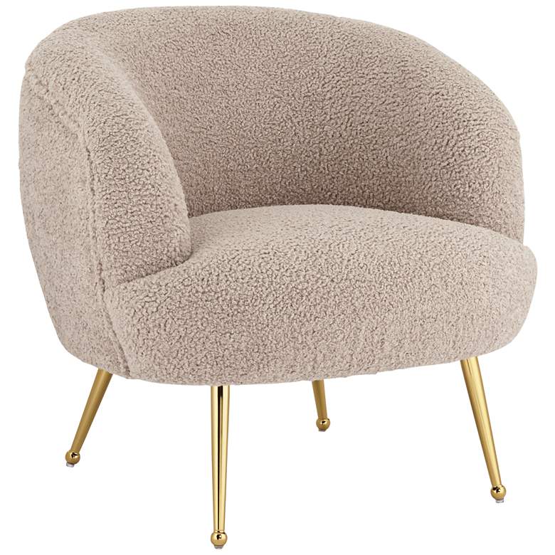 Image 3 Charlie Light Brown Sheep Fabric Tub Accent Chair