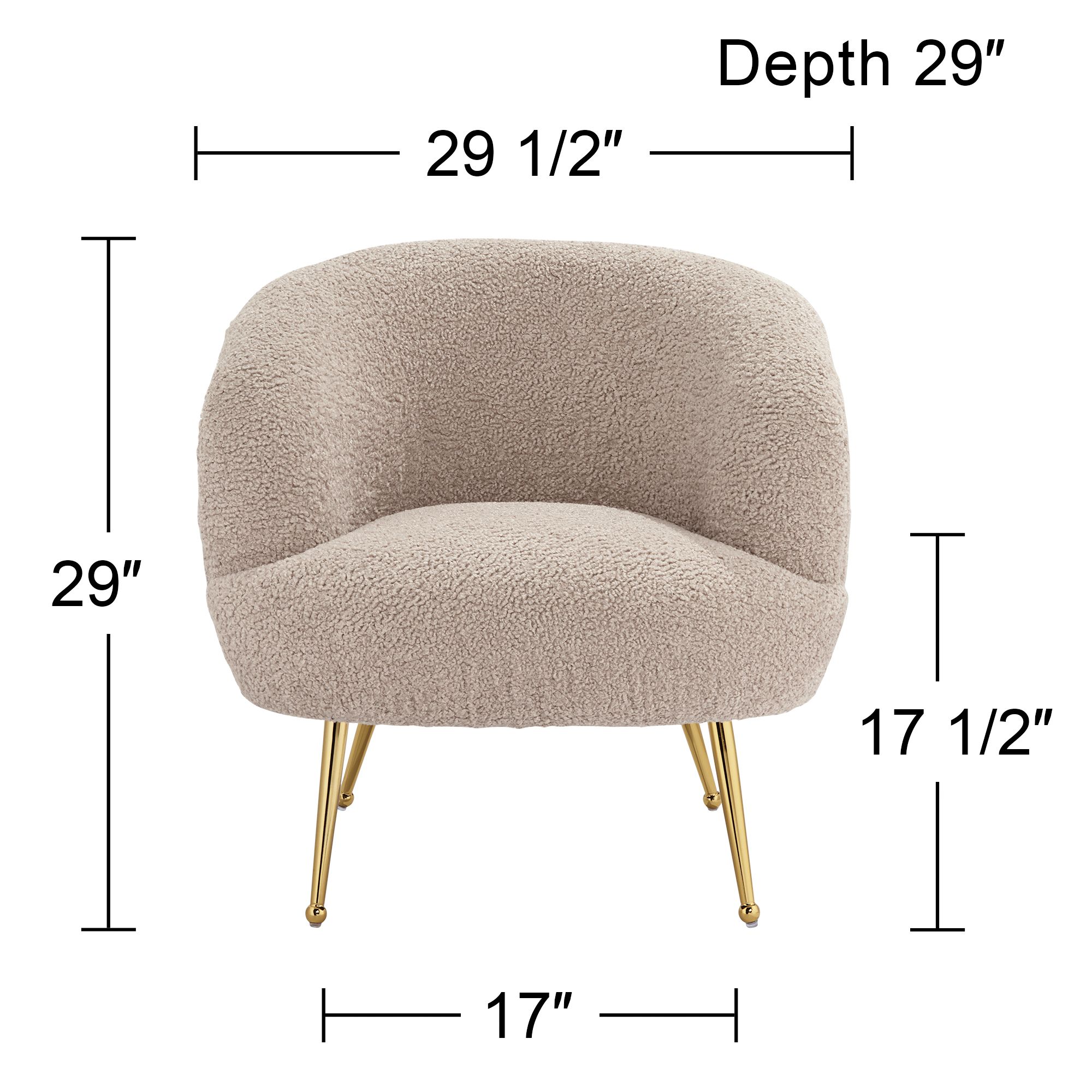 Charlie Light Brown Sheep Fabric Tub Accent Chair in scene