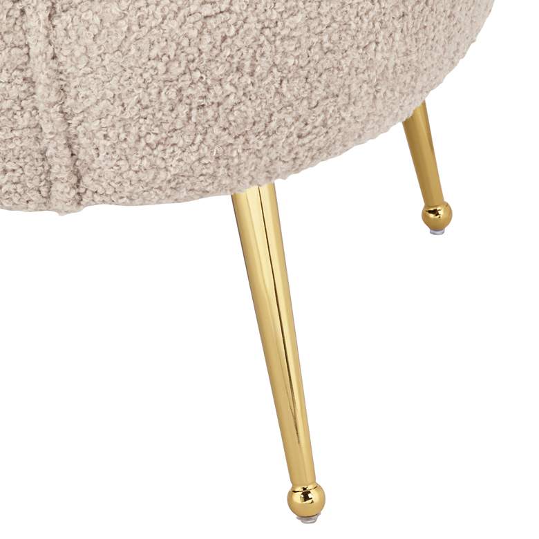 Image 7 Charlie Light Brown Sheep Fabric Tub Accent Chair more views