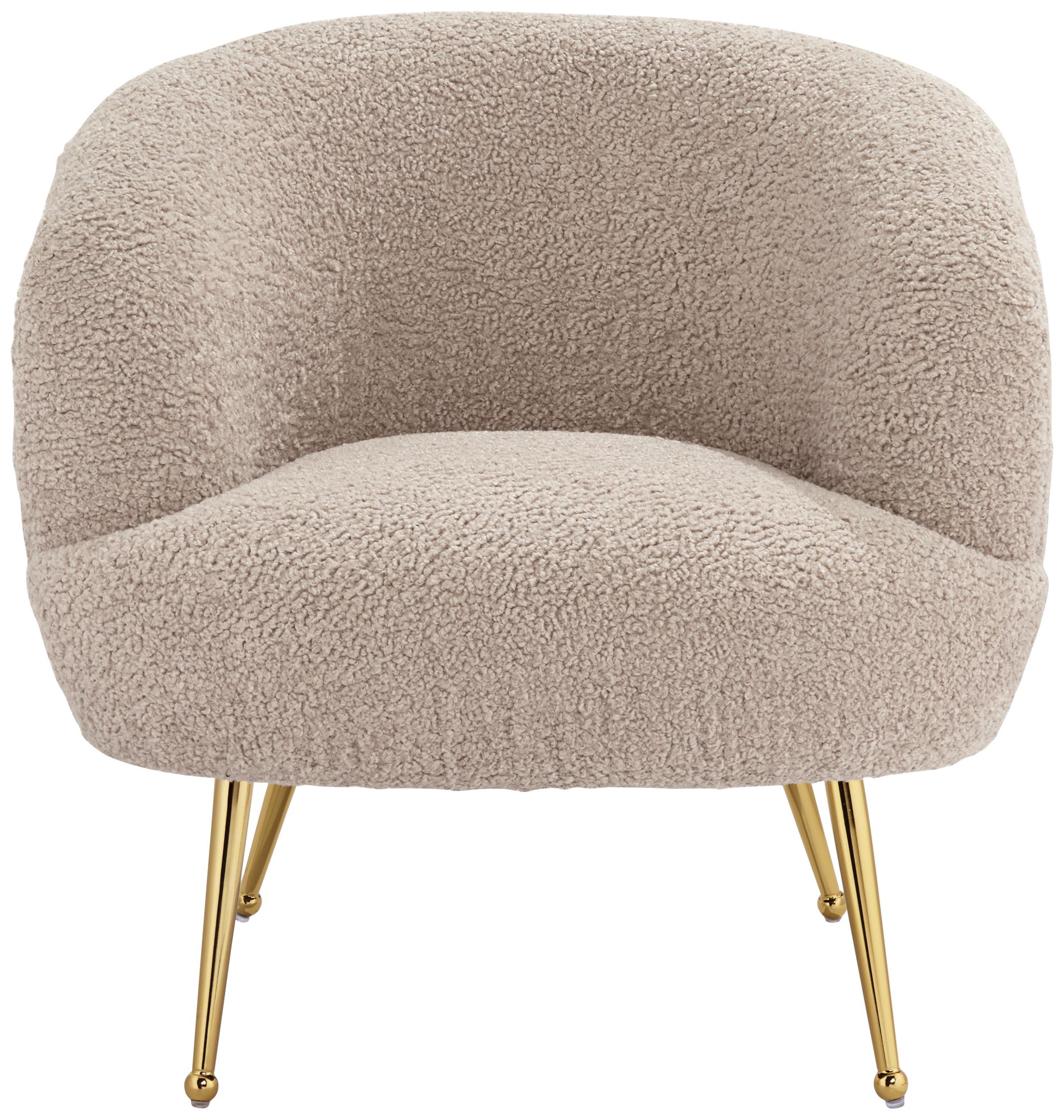 Charlie Light Brown Sheep Fabric Tub Accent Chair in scene