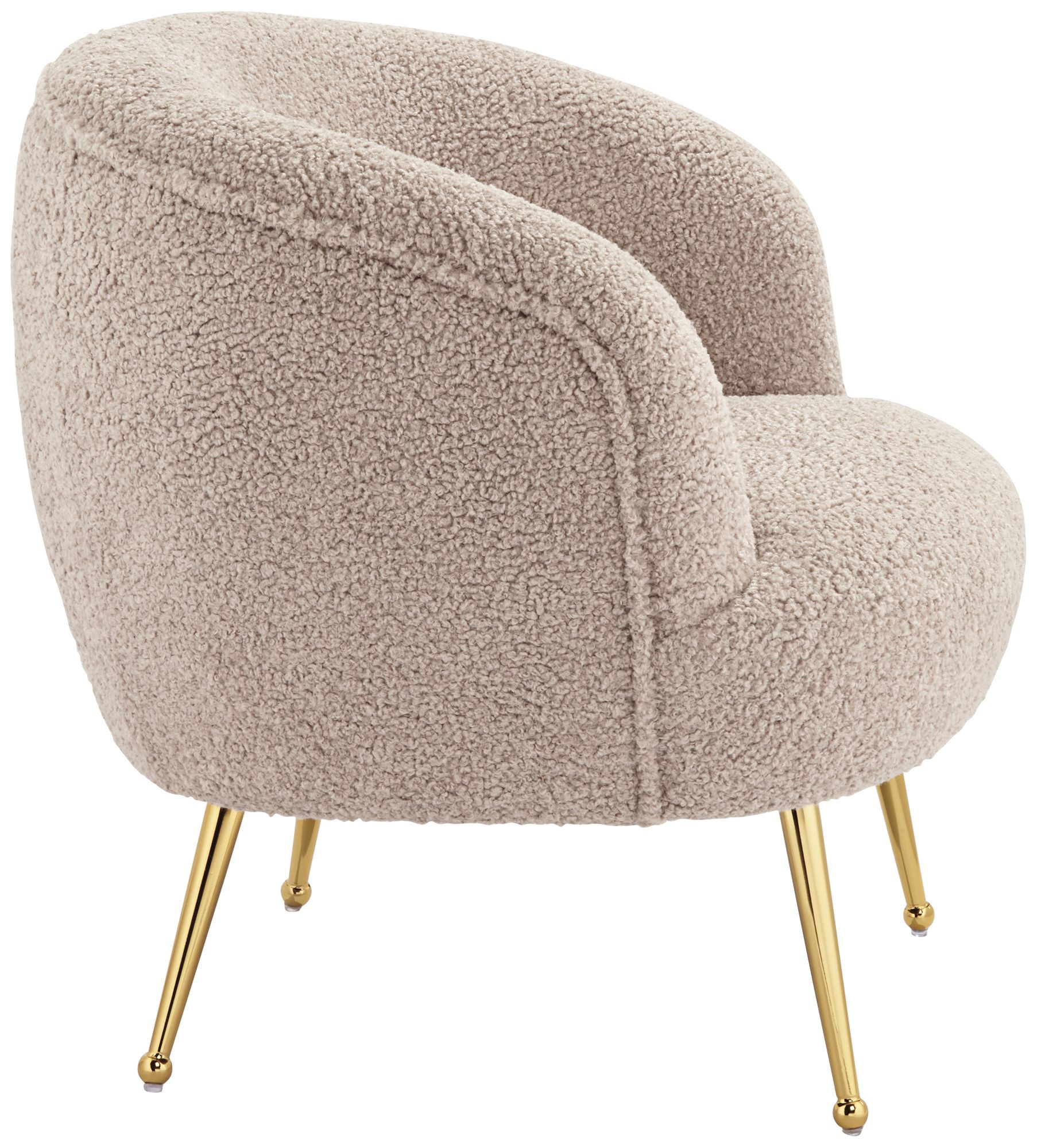 Charlie Light Brown Sheep Fabric Tub Accent Chair in scene
