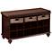 Charlie Warm Espresso Wood Shoe Storage Bench