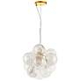 1_Charlize 13.5" Wide 3-Light Aged Brass Finish Pendant w/ Glass Shade