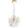Charlize 13.5" Wide 3-Light Aged Brass Finish Pendant w/ Glass Shade