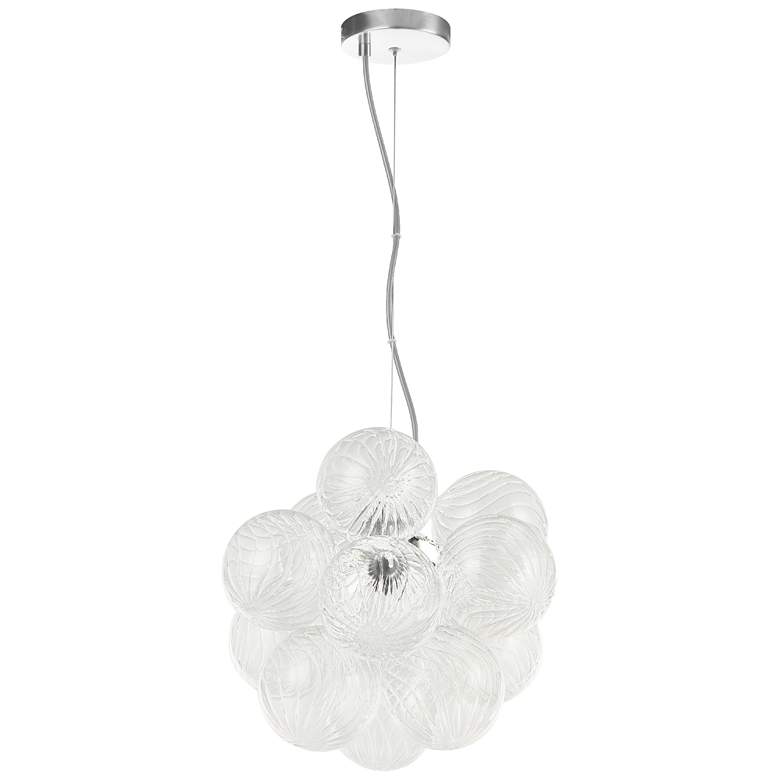 Image 1 Charlize 13.5" Wide 3-Light Polished Chrome Finish Pendant w/ Glass Shade