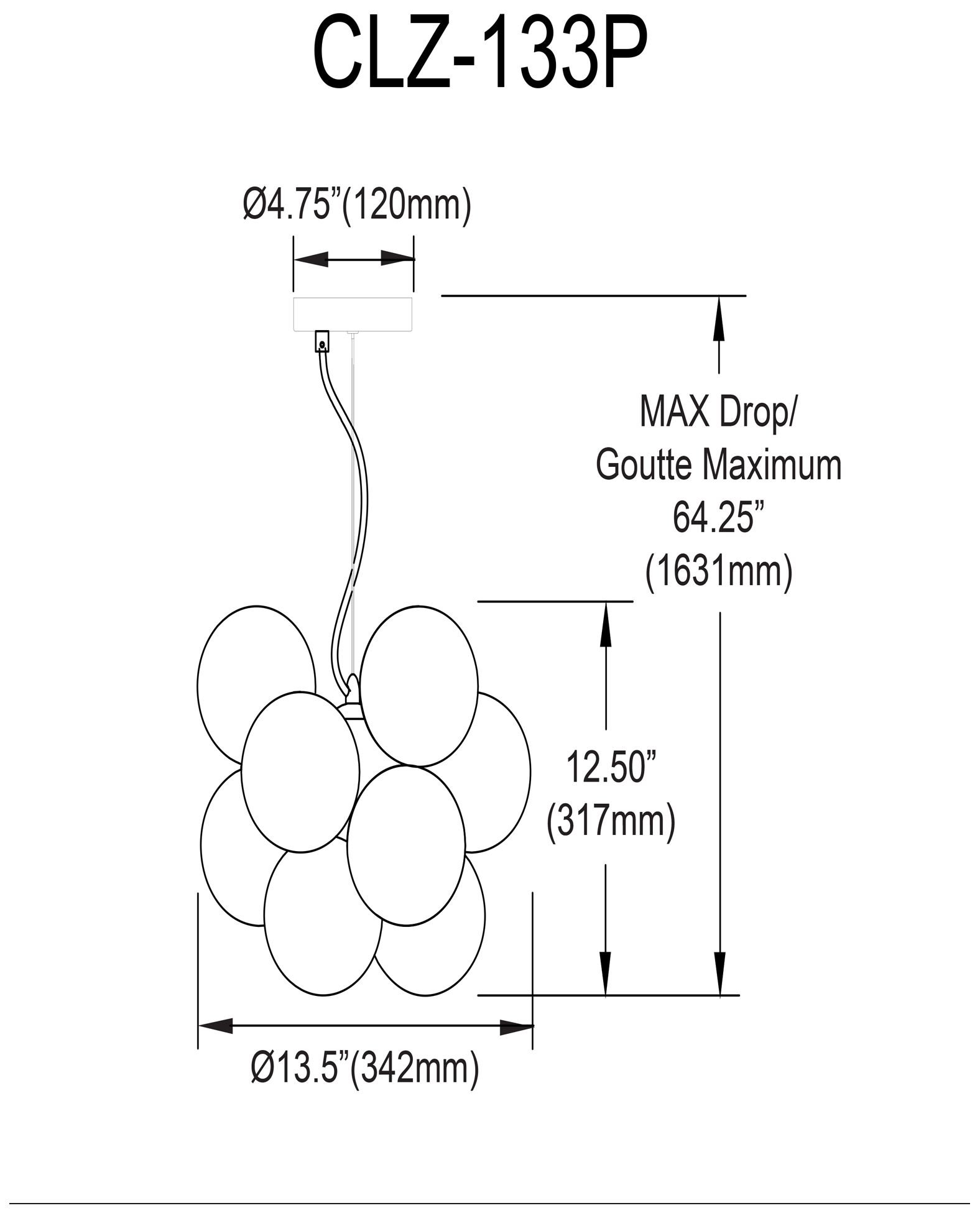 Image 3 Charlize 13.5" Wide 3-Light Polished Chrome Finish Pendant  w/ Glass Shade more views
