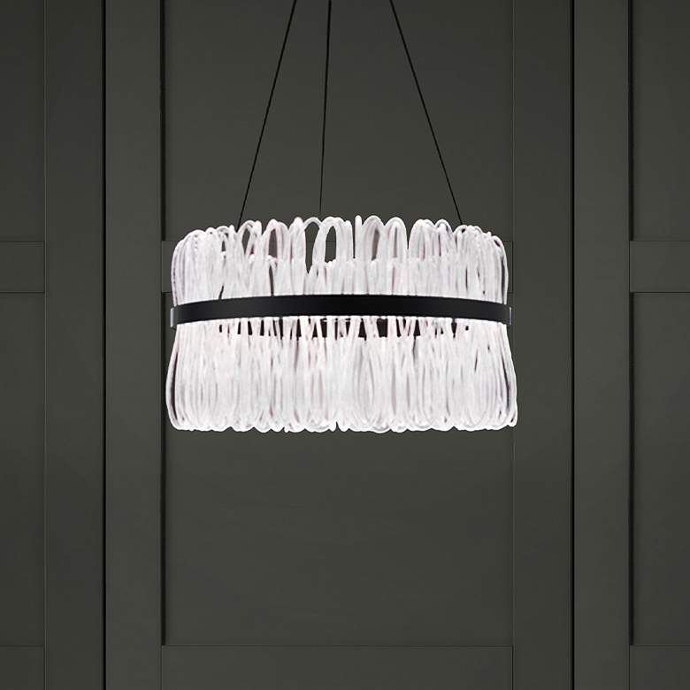 Image 1 Charlize 13.75"H x 26.13"W 1-Light Pendant in Black