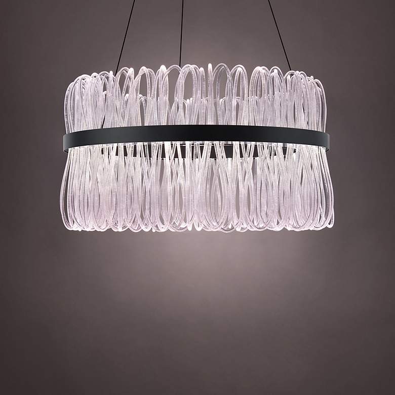Image 3 Charlize 13.75"H x 26.13"W 1-Light Pendant in Black more views