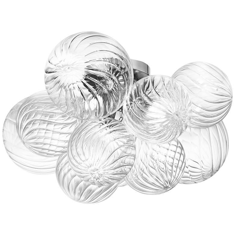 Image 3 Charlize 14.5"W 3 Light Chrome Flush Mount w/ Clear Spiral Glass