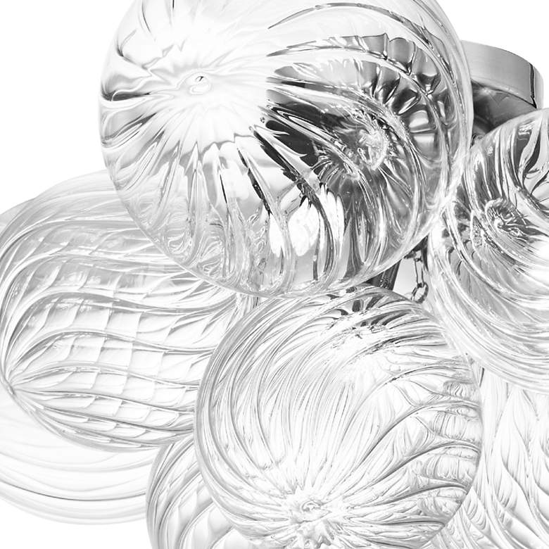 Image 4 Charlize 14.5"W 3 Light Chrome Flush Mount w/ Clear Spiral Glass more views